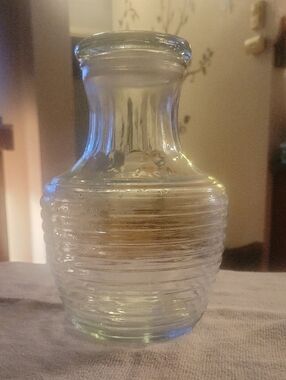 Anchor Hocking Beehive horizontal ribbed glass carafe or pitcher, Rubber Seal
